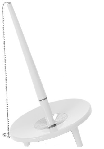 Stylo sur base Ballograf, série Deskset Blanc CT (avec chaîne)