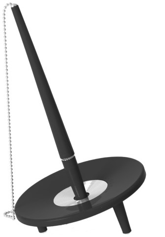 Stylo sur base Ballograf, série Deskset Noir CT (avec chaîne)