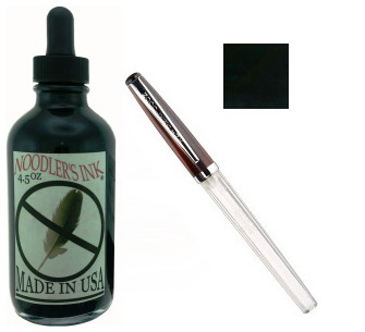 Bouteille d'encre Noodler's Ink, série 4.5 oz. Bottles Encre noire (X-Feather)- avec Stylo plume