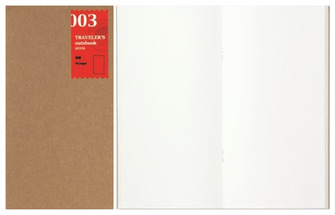 Recharge de carnet Traveler's Company, série Notebook Refill Blanc (Uni, 110mm x 210mm)