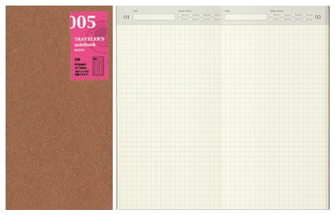 Recharge d'agenda Traveler's Company, série Notebook Refill Crème (110mm x 210mm)