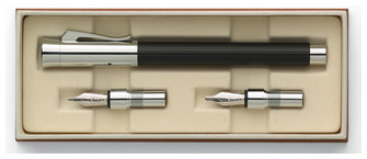 Ensemble Stylo plume Faber-Castell, Graf von, série Tamitio Calligraphie Noir