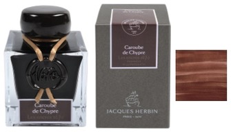 Bouteille d'encre Jacques Herbin, série Encres 1670 Caroube de Chypre (paillettes dorées)