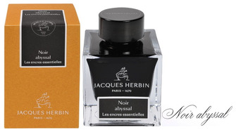 Bouteille d'encre Jacques Herbin, série Les encres Essentielles Noir Abyssal