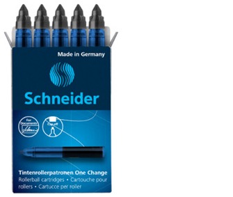 Recharge bille roulante Schneider, série Recharge & encre Encre Noir (Boîte de 5)
