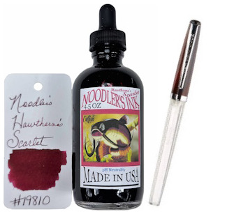 Bouteille d'encre Noodler's Ink, série 4.5 oz. Bottles Encre rouge (Hawthorne's Scarlet)- avec Stylo plume
