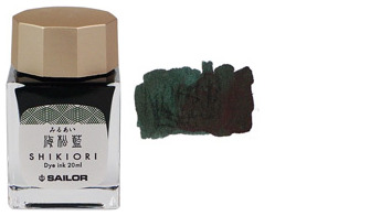 Bouteille d'encre Sailor, série Shikiori Encre Verte (Miruai) - 20ml