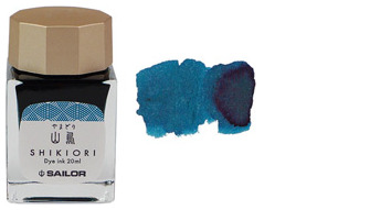 Bouteille d'encre Sailor, série Shikiori Encre Bleue (Yama-Dori) - 20ml