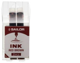 Cartouche d'encre Sailor, série Compass Color Ink Cartridges Encre rouge brun (Boîte de 2)