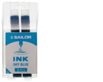 Cartouche d'encre Sailor, série Compass Color Ink Cartridges Encre bleu ciel (Boîte de 2)