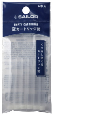 Cartouche d'encre vide réutilisable Sailor, série Accessoires (Emballage de 6)