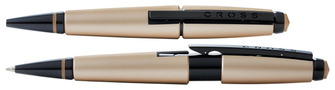 Stylo bille roulante rétractable Cross, série Edge Noisette BKT