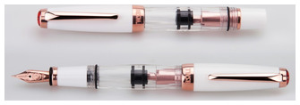 Stylo plume TWSBI, série Diamond Mini Blanc Or Rose V2* (Pointes régulières) 