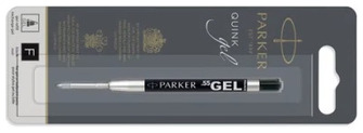 Recharge Gel pour stylo à bille Parker, série Recharge & encre Encre noire (F - 1/Paquet)
