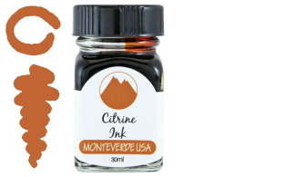 Bouteille d'encre Monteverde, série Gemstone Ink Collection Encre Citrine - 30ml