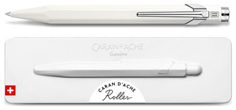 Stylo à bille roulante rétractable Caran d'Ache, série 849 Roller with Gift box Blanc