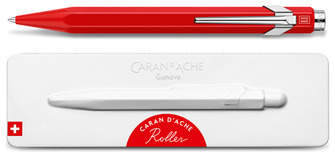 Stylo à bille roulante rétractable Caran d'Ache, série 849 Roller with Gift box Rouge
