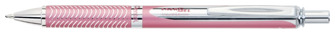 Stylo encre gel rétractable Pentel, série EnerGel Alloy Rose