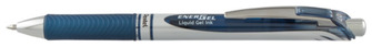 Stylo encre gel rétractable Pentel, série EnerGel Encre bleu marine (Metal tip)