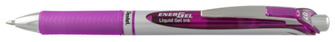 Stylo encre gel rétractable Pentel, série EnerGel Encre violette (Metal tip)