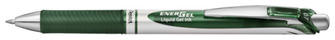Stylo encre gel rétractable Pentel, série EnerGel Encre vert sapin (Metal tip)