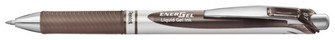 Stylo encre gel rétractable Pentel, série EnerGel Encre sépia (Metal tip)