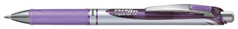 Stylo encre gel rétractable Pentel, série EnerGel Encre lilas (Metal tip) 