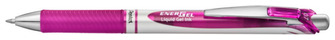 Stylo encre gel rétractable Pentel, série EnerGel Encre magenta (Metal tip)  