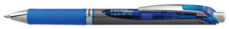 Stylo encre gel rétractable Pentel, série EnerGel Encre bleue (Metal tip)