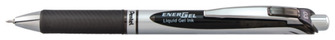 Stylo encre gel rétractable Pentel, série EnerGel Encre noire (Needle tip)