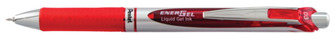 Stylo encre gel rétractable Pentel, série EnerGel Encre rouge (Needle tip)