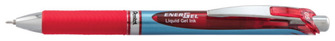 Stylo encre gel rétractable Pentel, série EnerGel Encre rouge (Needle tip)