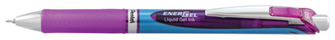 Stylo encre gel rétractable Pentel, série EnerGel Encre violette (Needle tip)