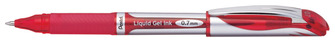 Stylo encre gel Pentel, série EnerGel Capped Refillable Encre rouge (Metal tip)