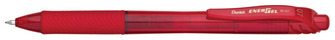 Stylo encre gel rétractable Pentel, série EnerGel-X Encre rouge (Metal tip)
