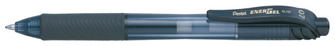 Stylo encre gel rétractable Pentel, série EnerGel-X Encre bleu marine (Metal tip)