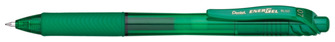 Stylo encre gel rétractable Pentel, série EnerGel-X Encre verte (Metal tip)