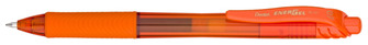 Stylo encre gel rétractable Pentel, série EnerGel-X Encre orange (Metal tip)