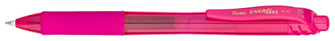 Stylo encre gel rétractable Pentel, série EnerGel-X Encre rose (Metal tip)