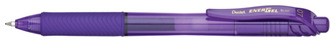 Stylo encre gel rétractable Pentel, série EnerGel-X Encre violette (Metal tip)
