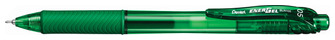 Stylo encre gel rétractable Pentel, série EnerGel-X Encre verte (Needle tip)