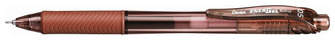 Stylo encre gel rétractable Pentel, série EnerGel-X Encre marron (Needle tip)