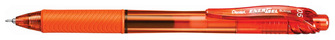 Stylo encre gel rétractable Pentel, série EnerGel-X Encre orange (Needle tip)