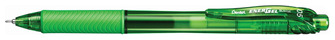 Stylo encre gel rétractable Pentel, série EnerGel-X Encre vert citron (Needle tip)