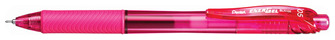 Stylo encre gel rétractable Pentel, série EnerGel-X Encre rose (Needle tip)