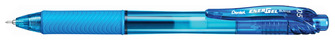 Stylo encre gel rétractable Pentel, série EnerGel-X Encre bleu ciel (Needle tip)