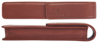 Étui pour stylo Cross, série Leather Brun (Simple)