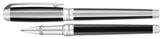 Stylo bille roulante Dupont, S.T., série Line D (Medium) Noir & Palladium - Windsor