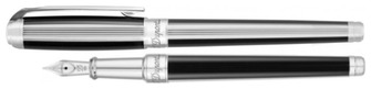 Stylo plume Dupont, S.T., série Line D (Medium) Noir & Palladium - Windsor