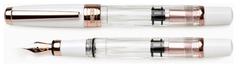 Stylo plume TWSBI, série Diamond 580 Blanc Or rose II (Pointe stub)
